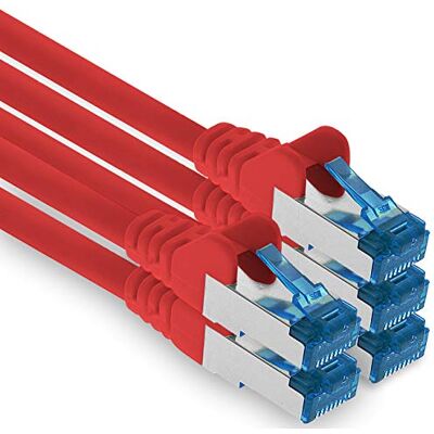 1aTTack.de 1.5m CAT.6 Cable de red Ethernet Gigabit Lan RJ45 CAT6 Cat6a 10Gbit/s rojo 5 piezas 1aTTack.de 1.5m CAT.6 Cable de red Ethernet Gigabit Lan RJ45 CAT6 Cat6a 10Gbit/s rojo 5 piezas