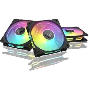 Asus TUF Gaming TR120 ARGB Triple Pack Black Edition Ventiladores de 120 mm (Marco de 28 mm, Alta presión estática de 3,3 mm H2O, Matriz LED Doble Capa, Aura Sync, Control de Ventilador PWM) Asus TUF Gaming TR120 ARGB Triple Pack Black Edition Ventiladores de 120 mm (Marco de 28 mm, Alta presión estática de 3,3 mm H2O, Matriz LED Doble Capa, Aura Sync, Control de Ventilador PWM)