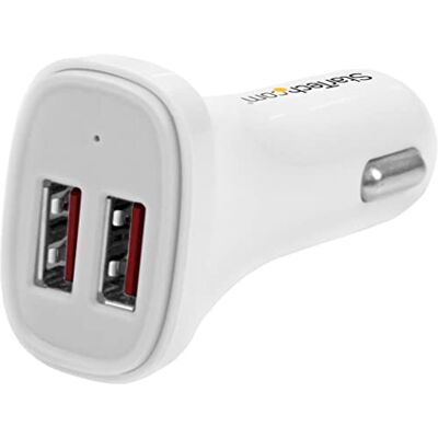 StarTech Cargador USB de Coche de 2 Puertos, 24W, Blanco (USB2PCARWHS) StarTech Cargador USB de Coche de 2 Puertos, 24W, Blanco (USB2PCARWHS)
