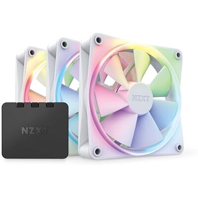 NZXT F120 RGB Fans RF-R12TF-W1 Advanced Lighting Customization Whisper Quiet Cooling Triple (Fan & Controller INCLUDED) 120mm Fan White NZXT F120 RGB Fans RF-R12TF-W1 Advanced Lighting Customization Whisper Quiet Cooling Triple (Fan & Controller INCLUDED) 120mm Fan White