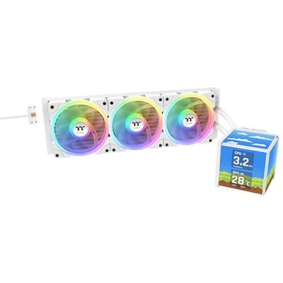 Thermaltake MINECUBE 360 Ultra ARGB Refrigeración Líquida CPU AIO 360mm Cubo con 4 Pantallas LCD 3.95” Ventilador VRM Integrado SWAFAN EX12 ARGB MagForce 2.0 Blanco Nieve Thermaltake MINECUBE 360 Ultra ARGB Refrigeración Líquida CPU AIO 360mm Cubo con 4 Pantallas LCD 3.95” Ventilador VRM Integrado SWAFAN EX12 ARGB MagForce 2.0 Blanco Nieve