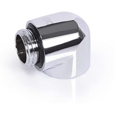 Alphacool 17595 Conector en L G1/4 AG a G1/4 IG Conexión de refrigeración por agua cromada Alphacool 17595 Conector en L G1/4 AG a G1/4 IG Conexión de refrigeración por agua cromada