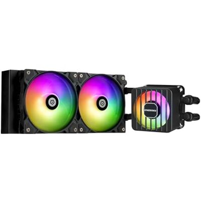 Enermax LIQMAXFLO 240mm Refrigeración Líquida CPU AIO Bomba de Doble Cámara de Alto Rendimiento ARGB VRM Ventilador 380W+ TDP 2x 120 PWM ARGB Silencio Ventilador LGA 1700 y AM5/AM4 – Negro Enermax LIQMAXFLO 240mm Refrigeración Líquida CPU AIO Bomba de Doble Cámara de Alto Rendimiento ARGB VRM Ventilador 380W+ TDP 2x 120 PWM ARGB Silencio Ventilador LGA 1700 y AM5/AM4 – Negro