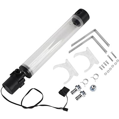 Bewinner Tanque de enfriamiento de agua con bomba, 12V 800L / H Tanque de agua a prueba de agua y bomba G1 / 4 Acrílico Ordenador DIY Tanque de enfriamiento de agua Depósito de cilindro 19W Bomba(300mm) Bewinner Tanque de enfriamiento de agua con bomba, 12V 800L / H Tanque de agua a prueba de agua y bomba G1 / 4 Acrílico Ordenador DIY Tanque de enfriamiento de agua Depósito de cilindro 19W Bomba(300mm)