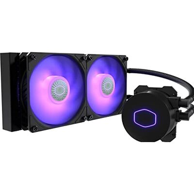 Cooler Master MasterLiquid ML240L V2 RGB Refrigeración a Liquido, Efectos Iluminación Brillantes, Bomba 3a Generación, Radiador Superior y Doble Ventilador SickleFlow 120 mm, Color Negro Cooler Master MasterLiquid ML240L V2 RGB Refrigeración a Liquido, Efectos Iluminación Brillantes, Bomba 3a Generación, Radiador Superior y Doble Ventilador SickleFlow 120 mm, Color Negro