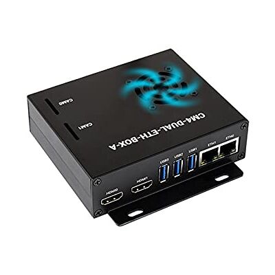 Waveshare Dual Gigabit Ethernet Mini Ordenador Basada en Raspberry Pi Compute Module 4 (NO Incluida), CM4 Base Dual Eth Interior, Estuche de Metal, con Ventilador de Refrigeración Waveshare Dual Gigabit Ethernet Mini Ordenador Basada en Raspberry Pi Compute Module 4 (NO Incluida), CM4 Base Dual Eth Interior, Estuche de Metal, con Ventilador de Refrigeración