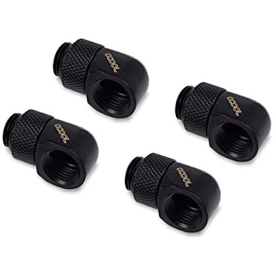 Alphacool Eiszapfen L-Connector rotatable G1/4 AG to G1/4 IG 4pcs Set Deep Black Alphacool Eiszapfen L-Connector rotatable G1/4 AG to G1/4 IG 4pcs Set Deep Black