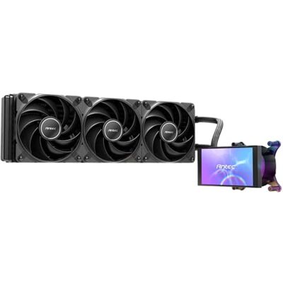 Antec Vortex View 360 AIO Enfriador líquido de CPU, pantalla IPS de 5 pulgadas, ventiladores PWM de 3 x 120 mm, pantalla personalizable, bomba de alto rendimiento, junta esférica giratoria, sistema Antec Vortex View 360 AIO Enfriador líquido de CPU, pantalla IPS de 5 pulgadas, ventiladores PWM de 3 x 120 mm, pantalla personalizable, bomba de alto rendimiento, junta esférica giratoria, sistema