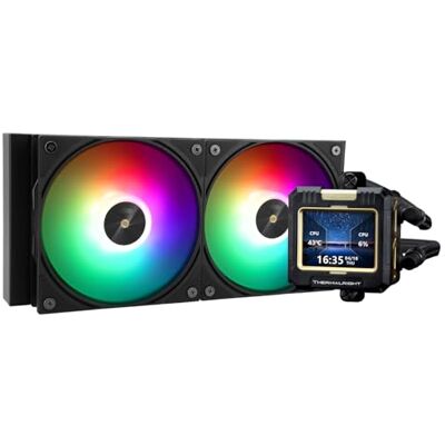 Thermalright FW 240 Negro ARGB CPU refrigeración por agua con 2 ventiladores PWM, pantalla LCD IPS 320 x 240, enfriador líquido para CPU Intel PC Aio: AM4/AM5/LGA1700/1851 Thermalright FW 240 Negro ARGB CPU refrigeración por agua con 2 ventiladores PWM, pantalla LCD IPS 320 x 240, enfriador líquido para CPU Intel PC Aio: AM4/AM5/LGA1700/1851