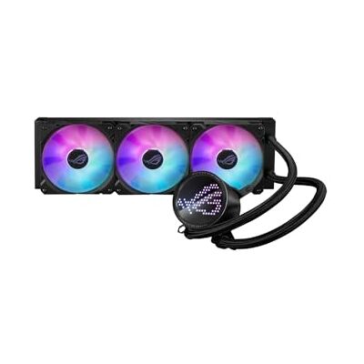 Asus ROG RYUO III 360 ARGB Enfriador de CPU líquido todo en uno AIO radiador de 360 mm, solución de bomba Asetek de 8ª generación, pantalla LED Anime Matrix™ y ventilador ROG AF 12S ARGB. Asus ROG RYUO III 360 ARGB Enfriador de CPU líquido todo en uno AIO radiador de 360 mm, solución de bomba Asetek de 8ª generación, pantalla LED Anime Matrix™ y ventilador ROG AF 12S ARGB.