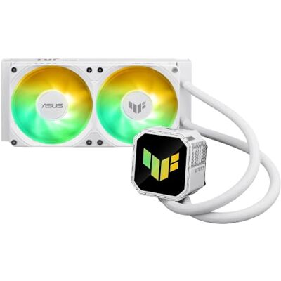 Asus TUF Gaming LC III 240 ARGB White Edition Sistema de refrigeración AiO con tres ventiladores preinstalados, gran caudal de aire, alta presión estática, tubos de 400mm, bomba eficiente, Aura RGB Asus TUF Gaming LC III 240 ARGB White Edition Sistema de refrigeración AiO con tres ventiladores preinstalados, gran caudal de aire, alta presión estática, tubos de 400mm, bomba eficiente, Aura RGB