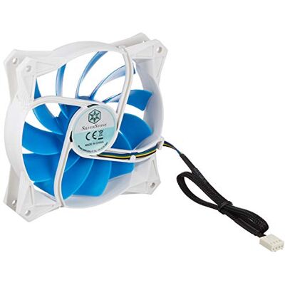 Silverstone SST-FQ122 Ventilador de refrigeración silencioso de 120mm PWM para ordenador Serie FQ, Alto flujo de aire, azul-blanco Silverstone SST-FQ122 Ventilador de refrigeración silencioso de 120mm PWM para ordenador Serie FQ, Alto flujo de aire, azul-blanco