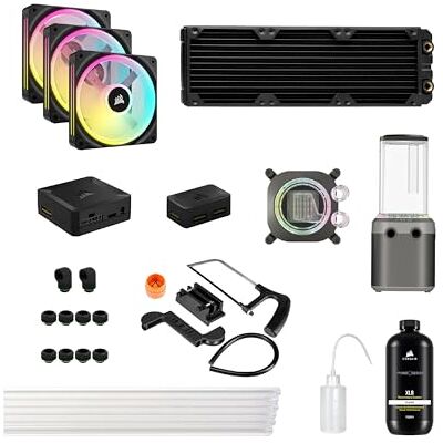 Corsair Hydro X Series iCUE Link XH405i Kit de Refrigeración Personalizada Bloque de Refrigeración Líquida para CPU XC7 Elite Bomba XD5 Elite D5 Res 3 Ventiladores QX120 RGB Gris Corsair Hydro X Series iCUE Link XH405i Kit de Refrigeración Personalizada Bloque de Refrigeración Líquida para CPU XC7 Elite Bomba XD5 Elite D5 Res 3 Ventiladores QX120 RGB Gris