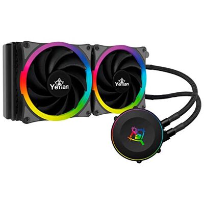 YEYIAN Sistema de refrigeracion liquida Gaming Serie 2400, para Ordenador de sobremesa, 240mm, 2 Ventiladores RGB () YEYIAN Sistema de refrigeracion liquida Gaming Serie 2400, para Ordenador de sobremesa, 240mm, 2 Ventiladores RGB ()