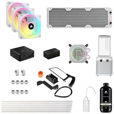 Corsair Hydro X Series iCUE XH305i RGB Pro Kit de Refrigeración Personalizada (Circuito Refrigeración para CPU, Bloque de Refrigeración Líquida CPU, Pack Bomba/Depósito D5, 3 Ventiladores RGB) Blanco Corsair Hydro X Series iCUE XH305i RGB Pro Kit de Refrigeración Personalizada (Circuito Refrigeración para CPU, Bloque de Refrigeración Líquida CPU, Pack Bomba/Depósito D5, 3 Ventiladores RGB) Blanco