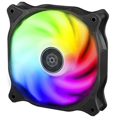 Silverstone Technology SST-AB120R-ARGB Ventilador de enfriamiento de la Caja de la computadora Air Blazer 120 mm, cojinete de Fluido, Alto Flujo de Aire, RGB direccionable Silverstone Technology SST-AB120R-ARGB Ventilador de enfriamiento de la Caja de la computadora Air Blazer 120 mm, cojinete de Fluido, Alto Flujo de Aire, RGB direccionable