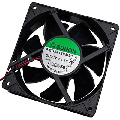 Sunon Ventilador 120 x 120 x 38 mm PMD2412PMB1A DC 24 V 4200 rpm 54 dBA rodamiento de bolas Sunon Ventilador 120 x 120 x 38 mm PMD2412PMB1A DC 24 V 4200 rpm 54 dBA rodamiento de bolas