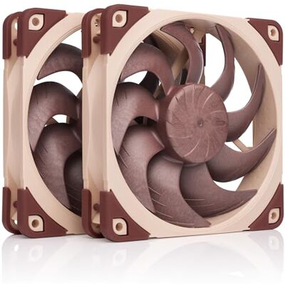 Noctua , 2 Ventiladores 120mm de Alto Rendimiento Alta Presión Estática, Grosor 25mm, Kit de 2 para Compensación de Velocidad en Disipadores/Radiadores/Cajas, 1800rpm 4 Pines Noctua , 2 Ventiladores 120mm de Alto Rendimiento Alta Presión Estática, Grosor 25mm, Kit de 2 para Compensación de Velocidad en Disipadores/Radiadores/Cajas, 1800rpm 4 Pines