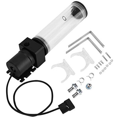 Bewinner Tanque de enfriamiento de agua con bomba, 12V 800L / H Tanque de agua a prueba de agua y bomba G1 / 4 Acrílico Ordenador DIY Tanque de enfriamiento de agua Depósito de cilindro 19W Bomba(160mm) Bewinner Tanque de enfriamiento de agua con bomba, 12V 800L / H Tanque de agua a prueba de agua y bomba G1 / 4 Acrílico Ordenador DIY Tanque de enfriamiento de agua Depósito de cilindro 19W Bomba(160mm)