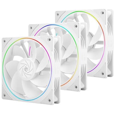 Thermalright TL-S12RW X3 Ventilador de CPU 120 mm Reverse Fan Case Cooler Viene con ARGB Iluminación, CPU Cooler con velocidad de 1500RPM, PC PWM Silent Computadora, Juego de Ventiladores Thermalright TL-S12RW X3 Ventilador de CPU 120 mm Reverse Fan Case Cooler Viene con ARGB Iluminación, CPU Cooler con velocidad de 1500RPM, PC PWM Silent Computadora, Juego de Ventiladores