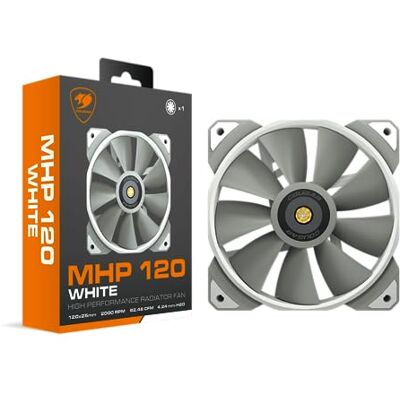 COUGAR MHP 120 Ventilador de refrigeración por agua para chasis de PC, color blanco COUGAR MHP 120 Ventilador de refrigeración por agua para chasis de PC, color blanco