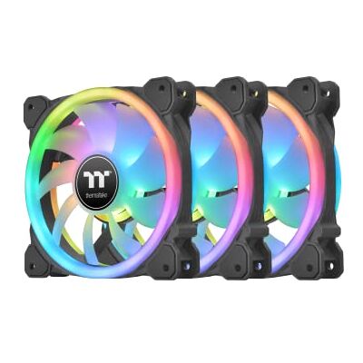 Thermaltake SWAFAN 12 RGB Radiator Fan (Pack de 3) Ventilador Para Radiador 16,8 Millones De Colores Patentados 3 Aspas Preinstaladas + 3 Aspas Inversas 30 LEDS Direccionables 120mm Negro Thermaltake SWAFAN 12 RGB Radiator Fan (Pack de 3) Ventilador Para Radiador 16,8 Millones De Colores Patentados 3 Aspas Preinstaladas + 3 Aspas Inversas 30 LEDS Direccionables 120mm Negro