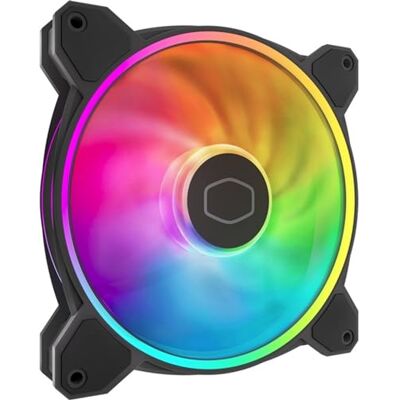 Cooler Master MasterFan MF140 Halo² Ventilador de doble anillo ARGB Gen 2 LED, 120 mm 1600 rpm PWM dinámico, aspas de ventilador ampliadas, marco híbrido para carcasa de PC, enfriador de líquido y Cooler Master MasterFan MF140 Halo² Ventilador de doble anillo ARGB Gen 2 LED, 120 mm 1600 rpm PWM dinámico, aspas de ventilador ampliadas, marco híbrido para carcasa de PC, enfriador de líquido y