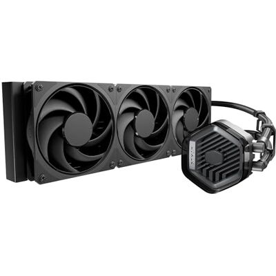 Cooler Master MasterLiquid 360 Atmos Stealth Refrigeración Líquida para CPU Sistema AIO (TDP 300W), Bomba de Doble Cámara, Ventiladores Mobius 120 Black Preinstalados, Admite LGA1851/1700 y AM5/AM4 Cooler Master MasterLiquid 360 Atmos Stealth Refrigeración Líquida para CPU Sistema AIO (TDP 300W), Bomba de Doble Cámara, Ventiladores Mobius 120 Black Preinstalados, Admite LGA1851/1700 y AM5/AM4