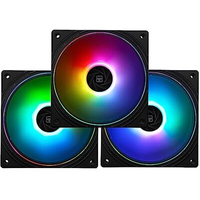 Thermalright Ventilador de CPU TL-S12-S ARGB de 120 mm, efecto de luz con cubierta delgada, conector PWM de 4 pines, ventilador silencioso para ordenador con cojinete S-FDB, ventilador de Thermalright Ventilador de CPU TL-S12-S ARGB de 120 mm, efecto de luz con cubierta delgada, conector PWM de 4 pines, ventilador silencioso para ordenador con cojinete S-FDB, ventilador de