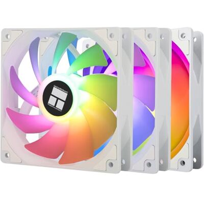 Thermalright Ventilador TR- de 120 mm CPU PWM ARGB, refrigeración silenciosa de 1550 rpm, color blanco, paquete de 3 unidades, se puede acoplar con chasis/CPU enfriador Thermalright Ventilador TR- de 120 mm CPU PWM ARGB, refrigeración silenciosa de 1550 rpm, color blanco, paquete de 3 unidades, se puede acoplar con chasis/CPU enfriador