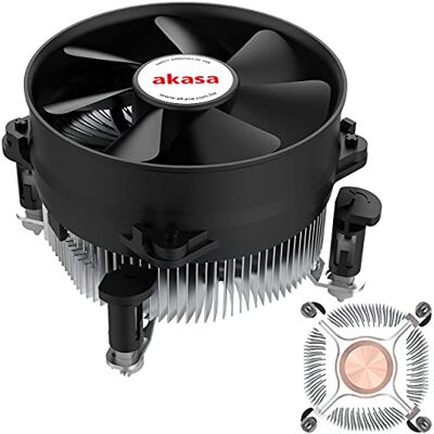 Akasa Refrigerador de CPU de valor de núcleo de cobre Ventilador PWM de bajo ruido TDP 115W Disipador de calor con núcleo de cobre 92mm Fácil instalación Diseñado para Intel LGA775, LGA115x, LGA1200 AK-959CU Akasa Refrigerador de CPU de valor de núcleo de cobre Ventilador PWM de bajo ruido TDP 115W Disipador de calor con núcleo de cobre 92mm Fácil instalación Diseñado para Intel LGA775, LGA115x, LGA1200 AK-959CU