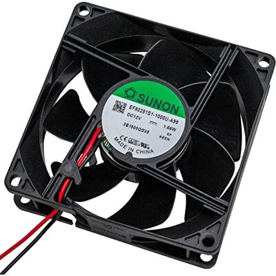 Sunon Ventilador 12 V CC 1,44 W 80 x 80 x 25 mm 69,6 m³/h 3200 RPM 69,6 m³/h EF80251S11000UA99 Sunon Ventilador 12 V CC 1,44 W 80 x 80 x 25 mm 69,6 m³/h 3200 RPM 69,6 m³/h EF80251S11000UA99