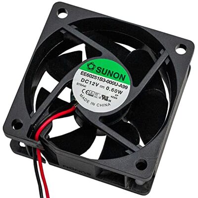 Sunon Fan 12V DC 0,6W 60x60x25mm 23,6m³/h 3000U/Min 23,6m³/h EE60251B3-A99 Sunon Fan 12V DC 0,6W 60x60x25mm 23,6m³/h 3000U/Min 23,6m³/h EE60251B3-A99