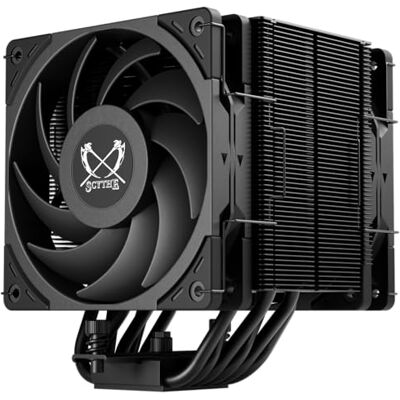SCYTHE Mugen 6 Dual Fan Black Edition Enfriador de aire para CPU, Intel LGA1700, LGA1151, AMD AM5, AM4, 120 mm, torre única, cubierta superior de aluminio (Mugen 6 Dual Fan Black Edition) SCYTHE Mugen 6 Dual Fan Black Edition Enfriador de aire para CPU, Intel LGA1700, LGA1151, AMD AM5, AM4, 120 mm, torre única, cubierta superior de aluminio (Mugen 6 Dual Fan Black Edition)