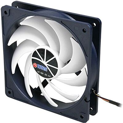 Titan TFD-14025H12ZP/KU(RB) Ventilador (140 x 140 x 25 mm, Serie KUKRI, con PWM, silencioso), Color Negro Titan TFD-14025H12ZP/KU(RB) Ventilador (140 x 140 x 25 mm, Serie KUKRI, con PWM, silencioso), Color Negro