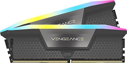 Corsair Vengeance RGB DDR5 RAM 32GB (2x16GB) 6000MHz CL36 AMD Expo Kit de Memoria Compatible con iCUE Gris (CMH32GX5M2E6000Z36)