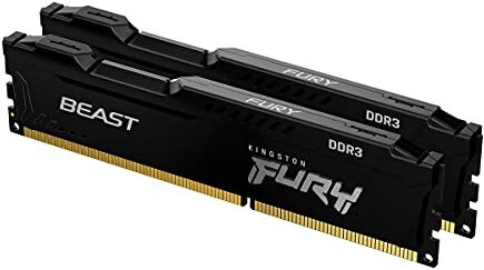 Kingston FURY Beast Negro 8GB (2x4GB) 1600MHz DDR3 CL10 Memoria para Ordenadores de sobremesa Kit de 2 KF316C10BBK2/8