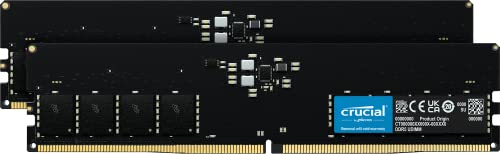 Crucial RAM Kit de 32GB (2x16GB) DDR5 a 5600MHz (o 5200MHz o 4800MHz) Memoria de Escritorio CT2K16G56C46U5