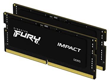 Kingston FURY Impact 32GB (2x16GB) 4800MT/s DDR5 CL38 SODIMM Memoria Gamer para Portátil Kit de 2 KF548S38IBK2-32