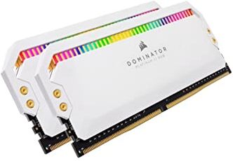 Corsair Dominator Platinum RGB 16 GB DDR4 3200MHz C16, AMD Optimizado LED RGB Memoria de Sobremesa Rendimiento de Alta, Respuesta Ajustados, 12 Direccionables CAPELLIX Leds RGB, 2 x 8 GB, Blanco