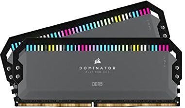 Corsair Dominator Platinum RGB DDR5 32 GB (2 x 16 GB) 5600MHz C36 Memoria optimizada de AMD (12 LED RGB CAPELLIX ultrabrillantes, Refrigeración DHX patentada, Compatibilidad con AMD Expo) Gris Frío