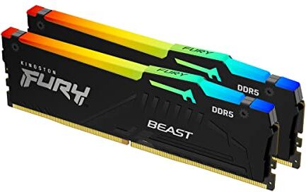 Kingston FURY Beast Negro RGB EXPO 64GB (2x32GB) 5600MT/s DDR5 CL36 DIMM Memoria gamer para Ordenadores de sobremesa Kit de 2- KF556C36BBEAK2-64