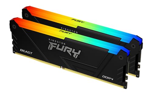 Kingston Fury Beast RGB 32GB 3200MT/s DDR4 CL16 DIMM (Kit de 2) PC Memoria para Ordenadores de sobremesa KF432C16BB2AK2/32