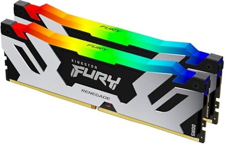 Kingston Fury Renegade Negro RGB 32GB 6000MT/s DDR5 CL32 DIMM Memoria gamer para Ordenadores de sobremesa( Kit de 2 ) KF560C32RSAK2-32