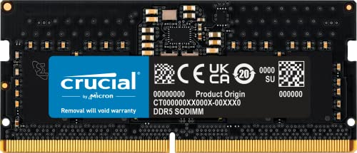 Crucial RAM 8GB DDR5 4800MHz CL40 Memoria del Portátil CT8G48C40S5