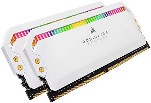 Corsair Dominator Platinum RGB 16 GB DDR4 3600MHz C18, LED RGB Memoria de Sobremesa Rendimiento de Alta, Respuesta Ajustados, 12 Direccionables CAPELLIX Leds RGB, 2 x 8 GB, Blanco