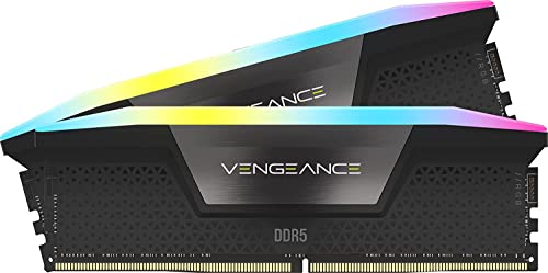 Corsair Vengeance RGB DDR5 RAM 32GB (2x16GB) 6000MHz C30-36-36-76 1.4V Memoria Intel Optimizada para Ordenador (Compatible con iCUE, Rendimiento Rápido, Perfiles Intel® XMP 3.0) Negro