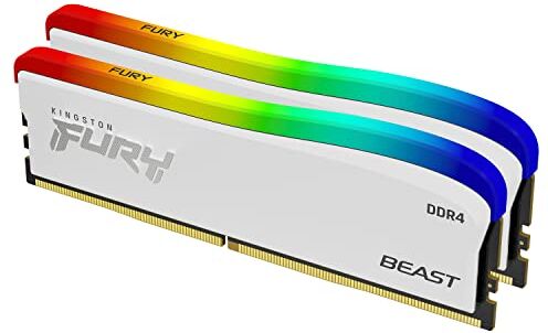 Kingston FURY Beast White RGB Special Edition 16GB 3200MT/s DDR4 CL16 DIMM Desktop Memory (Kit of 2) KF432C16BWAK2/16