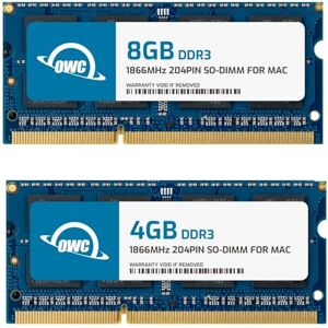 OWC 12GB (1 x 4GB + 1 x 8GB) 1867 MHz DDR3 SO-DIMM PC3-14900 Actualización de Memoria CL11 de 204 Pines, (1867DDR3S12S) OWC 12GB (1 x 4GB + 1 x 8GB) 1867 MHz DDR3 SO-DIMM PC3-14900 Actualización de Memoria CL11 de 204 Pines, (1867DDR3S12S)