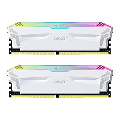 Lexar ARES RGB Memoria RAM DDR4 16GB Kit (8GB x 2) 4000 MHz, DRAM 288-Pin U-DIMM PC Memoria, XMP 2.0 Memoria de Alto Rendimiento, CL18-22-22-42, PC4-32000, Blanco (LD4EU008G-R4000GDWA) Lexar ARES RGB Memoria RAM DDR4 16GB Kit (8GB x 2) 4000 MHz, DRAM 288-Pin U-DIMM PC Memoria, XMP 2.0 Memoria de Alto Rendimiento, CL18-22-22-42, PC4-32000, Blanco (LD4EU008G-R4000GDWA)